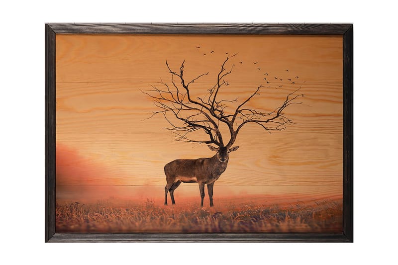 Dekorativ indrammet maleri  35x50 cm - Flerfarvet - Boligtilbehør - Billeder & kunst - Billeder på lærred