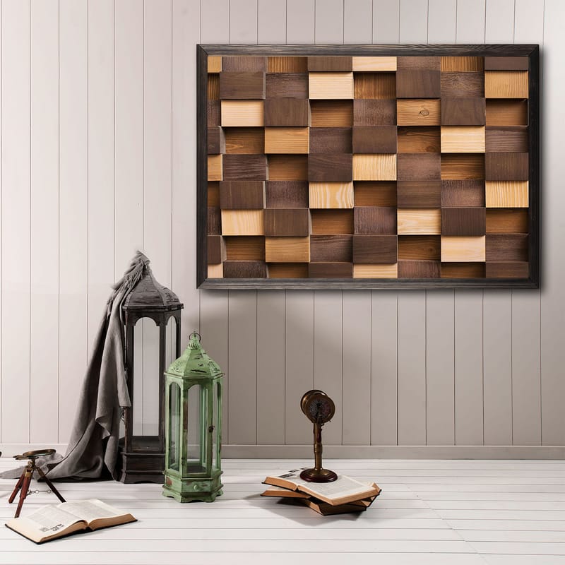 Dekorativ indrammet maleri  35x50 cm - Flerfarvet - Boligtilbehør - Billeder & kunst - Billeder på lærred