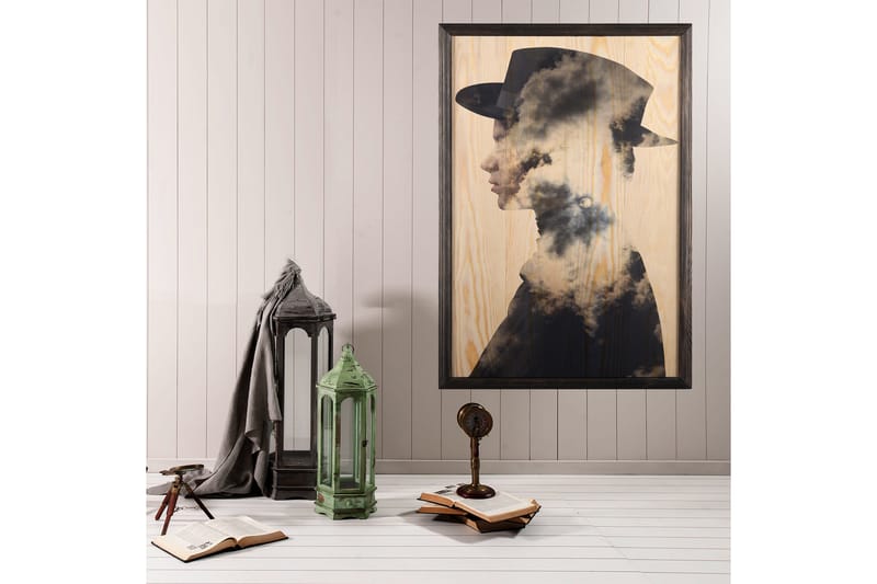 Dekorativ indrammet maleri  35x50 cm - Flerfarvet - Boligtilbehør - Billeder & kunst - Billeder på lærred