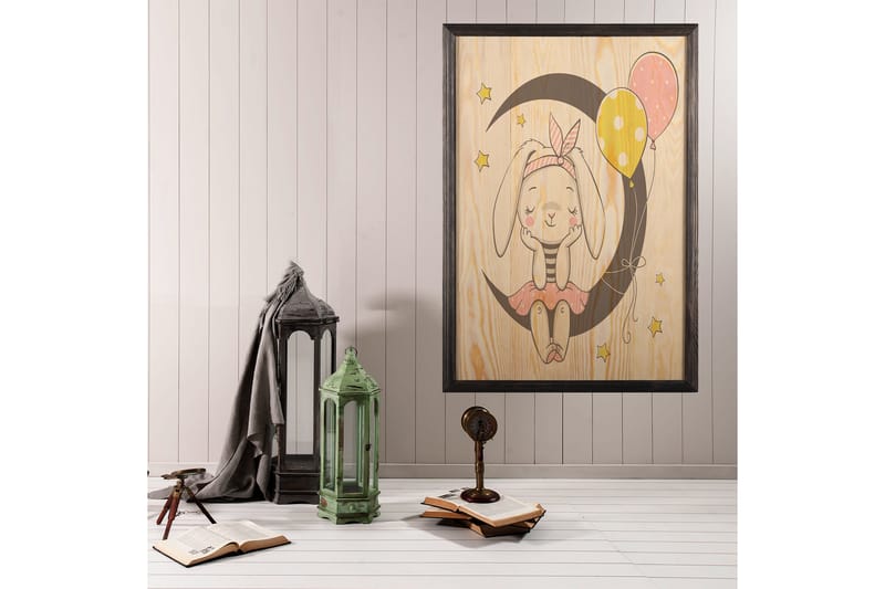 Dekorativ indrammet maleri  35x50 cm - Flerfarvet - Boligtilbehør - Billeder & kunst - Billeder på lærred