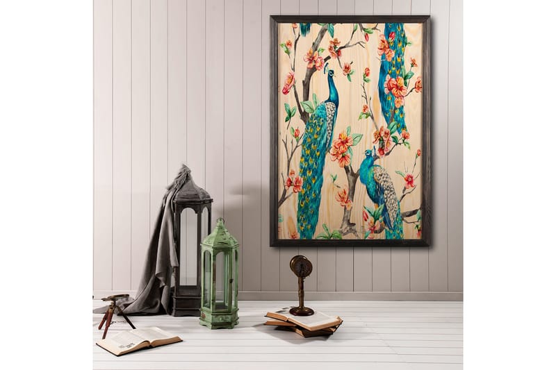 Dekorativ indrammet maleri  35x50 cm - Flerfarvet - Boligtilbehør - Billeder & kunst - Billeder på lærred