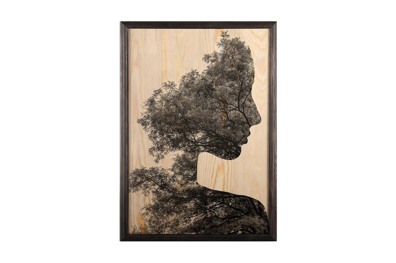 Dekorativ indrammet maleri  35x50 cm - Flerfarvet - Boligtilbehør - Billeder & kunst - Billeder på lærred