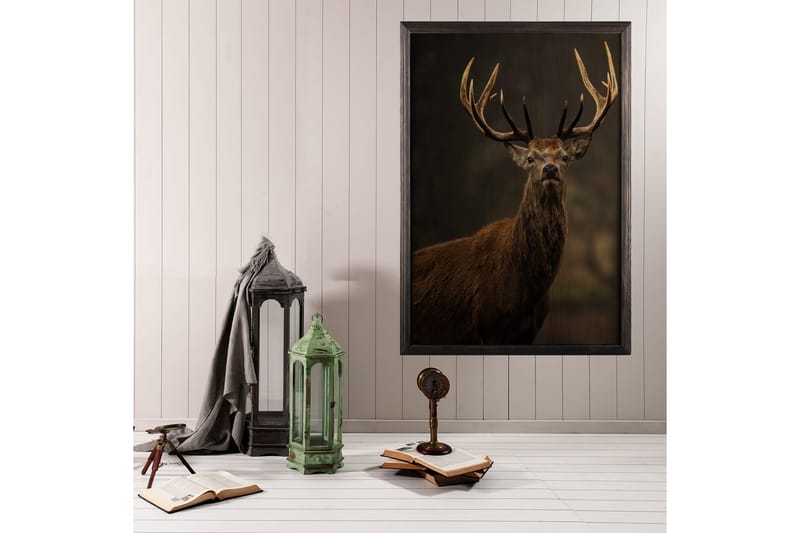 Dekorativ indrammet maleri  35x50 cm - Flerfarvet - Boligtilbehør - Billeder & kunst - Billeder på lærred