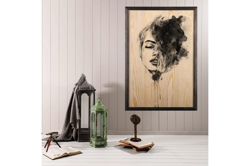 Dekorativ indrammet maleri  35x50 cm - Flerfarvet - Boligtilbehør - Billeder & kunst - Billeder på lærred