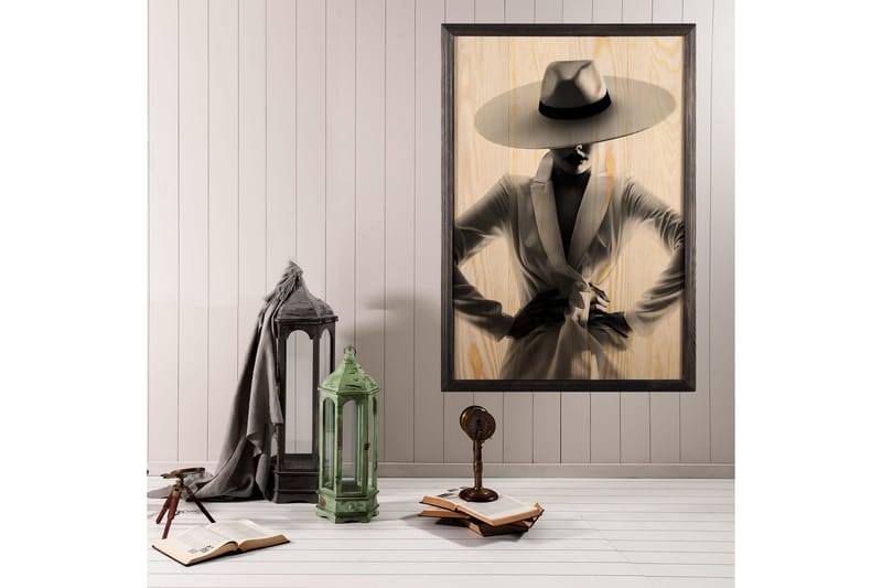 Dekorativ indrammet maleri  35x50 cm - Flerfarvet - Boligtilbehør - Billeder & kunst - Billeder på lærred