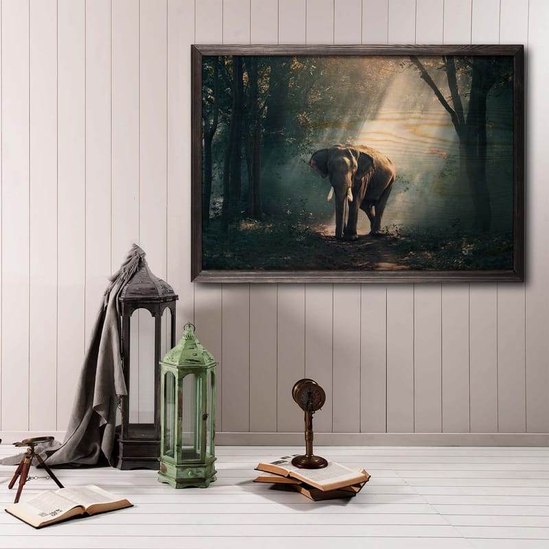 Dekorativ indrammet maleri  35x50 cm - Flerfarvet - Boligtilbehør - Billeder & kunst - Billeder på lærred