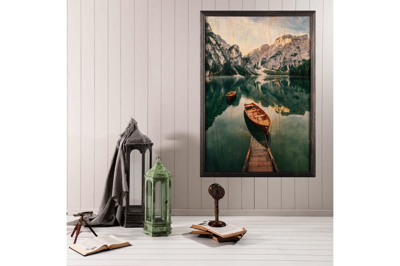 Dekorativ indrammet maleri  35x50 cm - Flerfarvet - Boligtilbehør - Billeder & kunst - Billeder på lærred