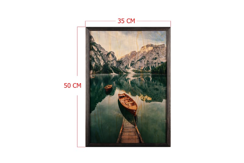 Dekorativ indrammet maleri  35x50 cm - Flerfarvet - Boligtilbehør - Billeder & kunst - Billeder på lærred