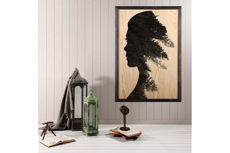 Dekorativ indrammet maleri  35x50 cm - Flerfarvet - Boligtilbehør - Billeder & kunst - Billeder på lærred