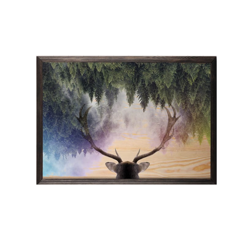 Dekorativ indrammet maleri  35x50 cm - Flerfarvet - Boligtilbehør - Billeder & kunst - Billeder på lærred