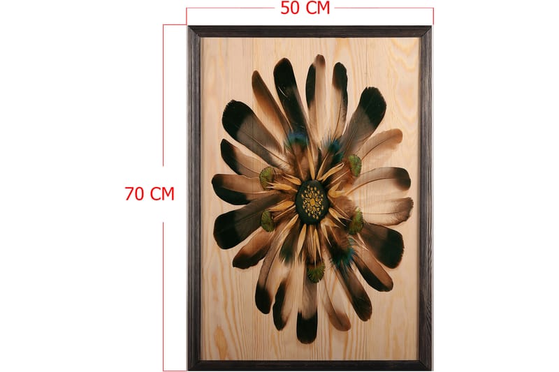 Dekorativ indrammet maleri  50x70 cm - Flerfarvet - Boligtilbehør - Billeder & kunst - Billeder på lærred