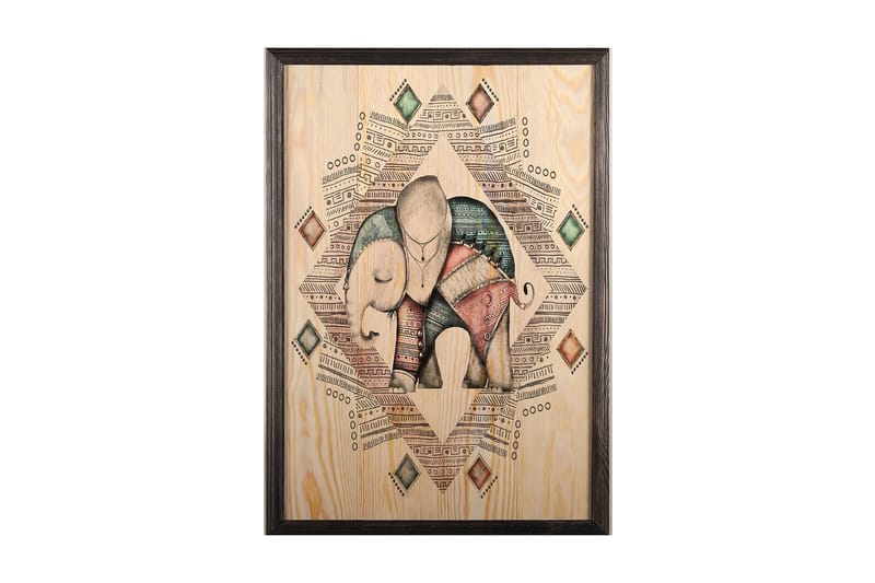 Dekorativ indrammet maleri  50x70 cm - Flerfarvet - Boligtilbehør - Billeder & kunst - Billeder på lærred