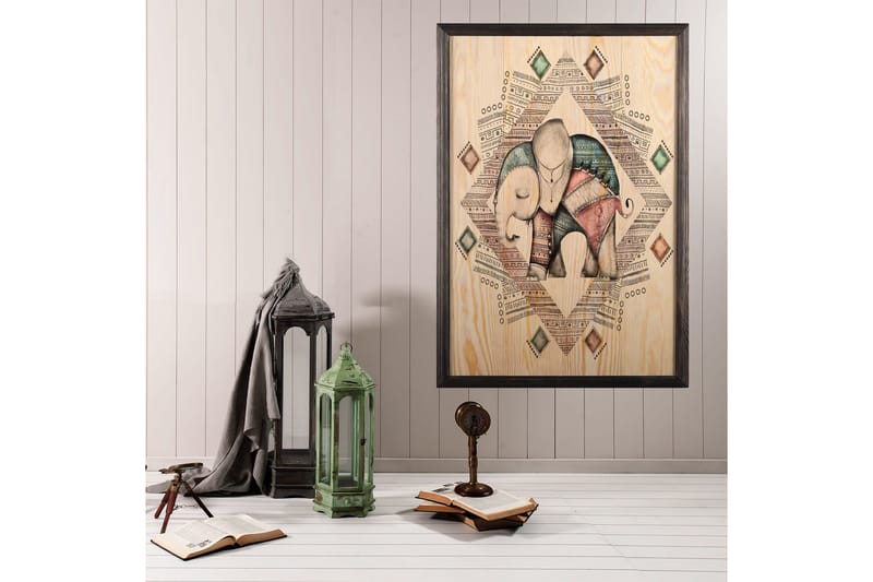 Dekorativ indrammet maleri  50x70 cm - Flerfarvet - Boligtilbehør - Billeder & kunst - Billeder på lærred
