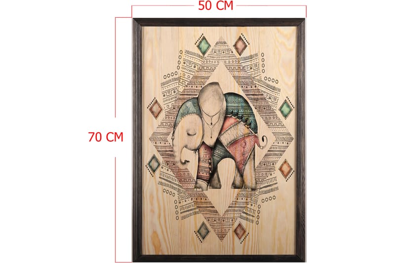 Dekorativ indrammet maleri  50x70 cm - Flerfarvet - Boligtilbehør - Billeder & kunst - Billeder på lærred
