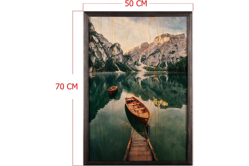Dekorativ indrammet maleri  50x70 cm - Flerfarvet - Boligtilbehør - Billeder & kunst - Billeder på lærred