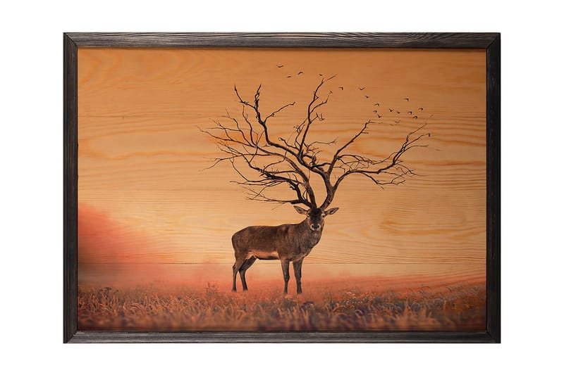 Dekorativ indrammet maleri  50x70 cm - Flerfarvet - Boligtilbehør - Billeder & kunst - Billeder på lærred