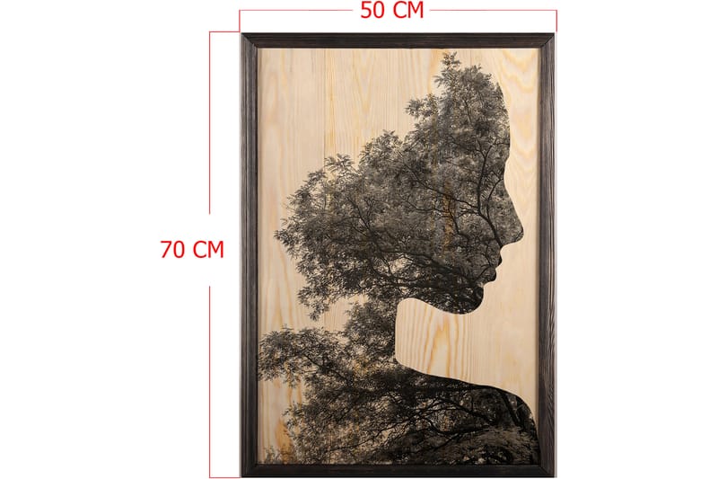Dekorativ indrammet maleri  50x70 cm - Flerfarvet - Boligtilbehør - Billeder & kunst - Billeder på lærred