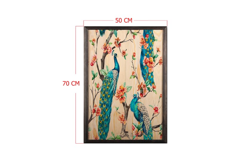 Dekorativ indrammet maleri  50x70 cm - Flerfarvet - Boligtilbehør - Billeder & kunst - Billeder på lærred