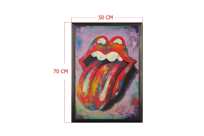 Dekorativ indrammet maleri  50x70 cm - Flerfarvet - Boligtilbehør - Billeder & kunst - Billeder på lærred
