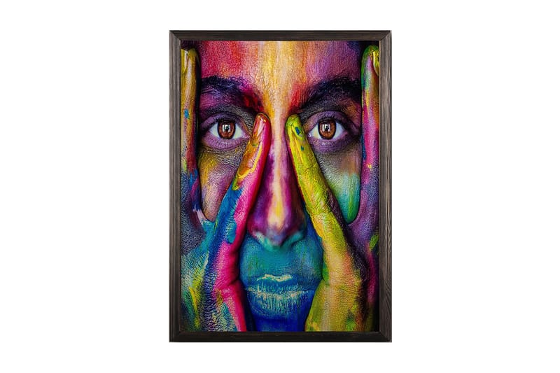 Dekorativ indrammet maleri  50x70 cm - Flerfarvet - Boligtilbehør - Billeder & kunst - Billeder på lærred