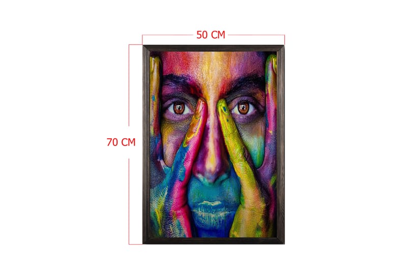 Dekorativ indrammet maleri  50x70 cm - Flerfarvet - Boligtilbehør - Billeder & kunst - Billeder på lærred