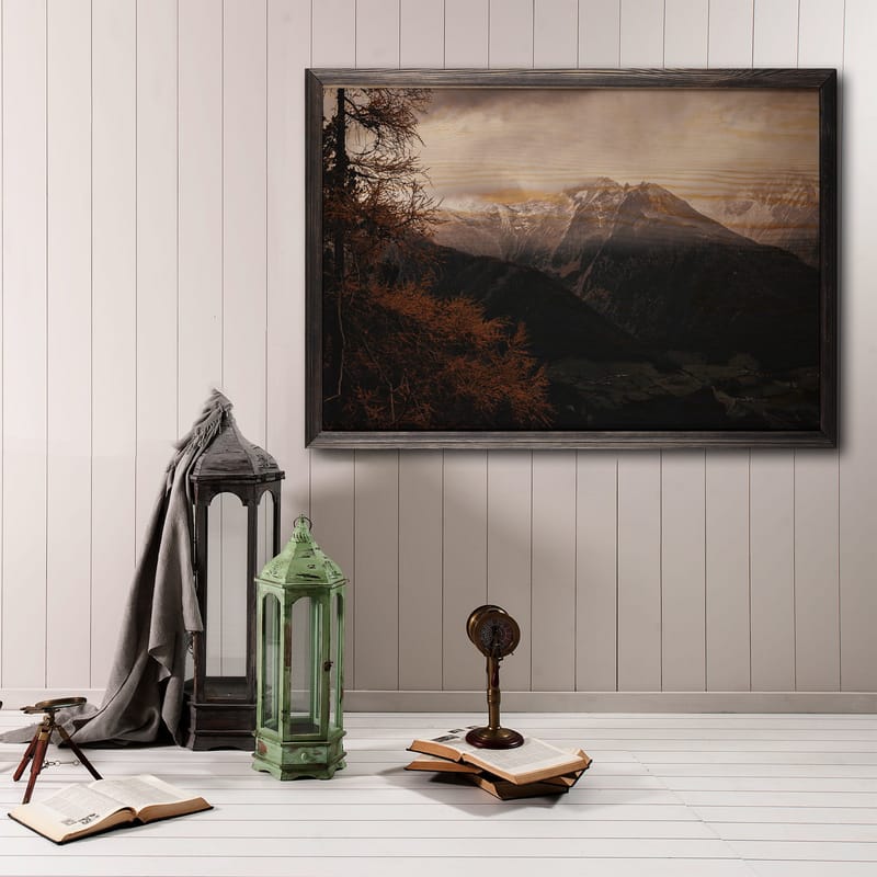Dekorativ indrammet maleri  50x70 cm - Flerfarvet - Boligtilbehør - Billeder & kunst - Billeder på lærred