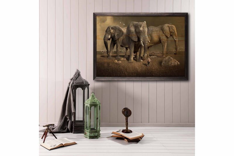 Dekorativ indrammet maleri  50x70 cm - Flerfarvet - Boligtilbehør - Billeder & kunst - Billeder på lærred