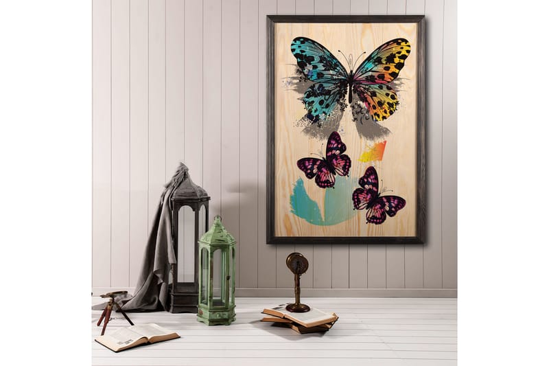 Dekorativ indrammet maleri  50x70 cm - Flerfarvet - Boligtilbehør - Billeder & kunst - Billeder på lærred