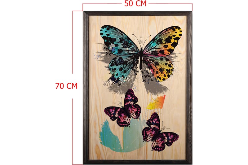 Dekorativ indrammet maleri  50x70 cm - Flerfarvet - Boligtilbehør - Billeder & kunst - Billeder på lærred