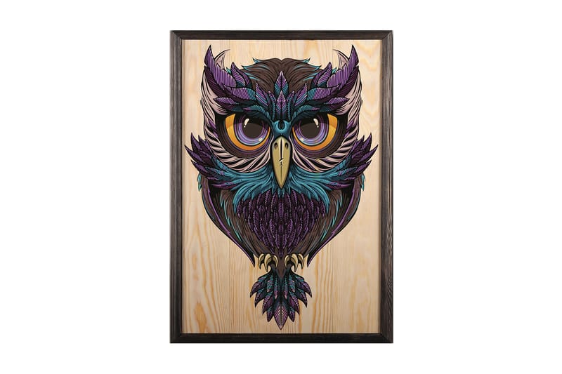 Dekorativ indrammet maleri  50x70 cm - Flerfarvet - Boligtilbehør - Billeder & kunst - Billeder på lærred