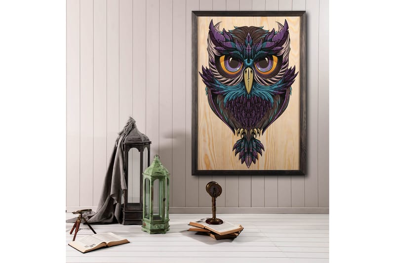 Dekorativ indrammet maleri  50x70 cm - Flerfarvet - Boligtilbehør - Billeder & kunst - Billeder på lærred