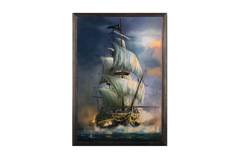 Dekorativ indrammet maleri  50x70 cm - Flerfarvet - Boligtilbehør - Billeder & kunst - Billeder på lærred