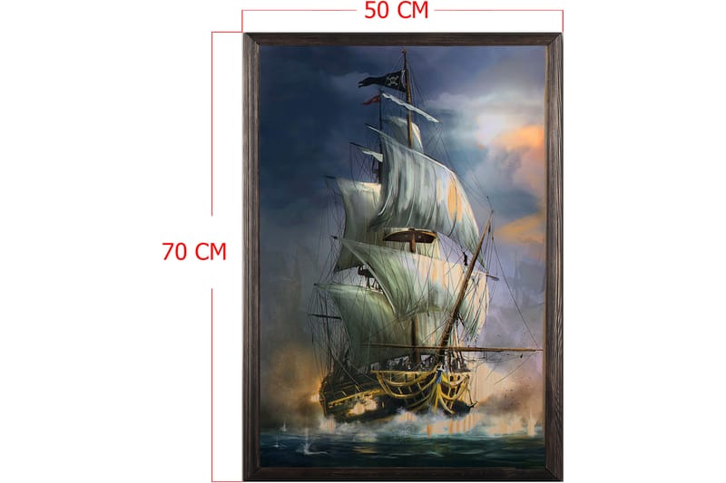 Dekorativ indrammet maleri  50x70 cm - Flerfarvet - Boligtilbehør - Billeder & kunst - Billeder på lærred