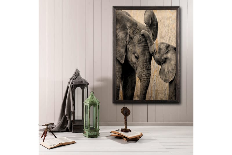 Dekorativ indrammet maleri  50x70 cm - Flerfarvet - Boligtilbehør - Billeder & kunst - Billeder på lærred
