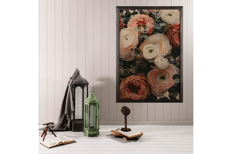 Dekorativ indrammet maleri  50x70 cm - Flerfarvet - Boligtilbehør - Billeder & kunst - Billeder på lærred