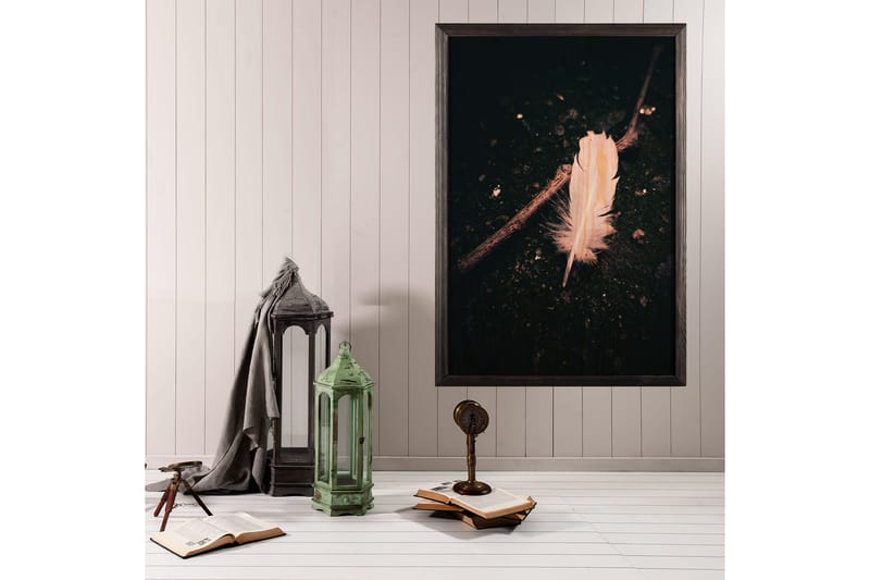 Dekorativ indrammet maleri  50x70 cm - Flerfarvet - Boligtilbehør - Billeder & kunst - Billeder på lærred