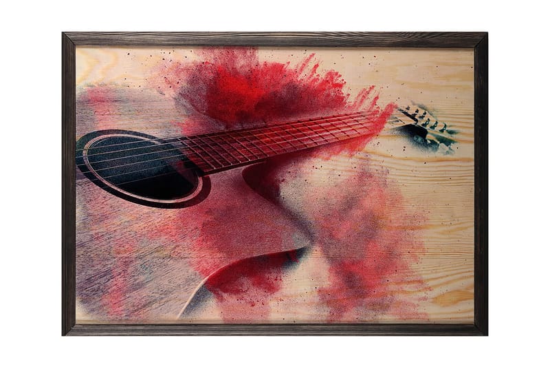 Dekorativ indrammet maleri  50x70 cm - Flerfarvet - Boligtilbehør - Billeder & kunst - Billeder på lærred