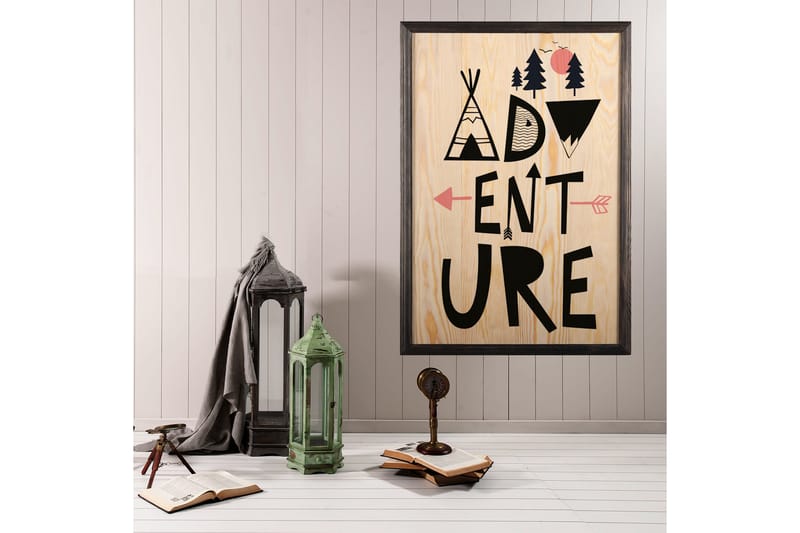 Dekorativ indrammet maleri  50x70 cm - Flerfarvet - Boligtilbehør - Billeder & kunst - Billeder på lærred