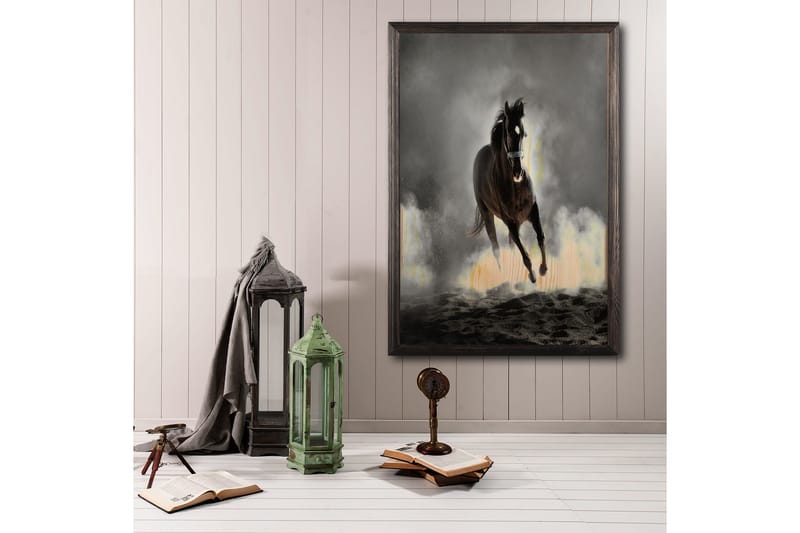 Dekorativ indrammet maleri  50x70 cm - Flerfarvet - Boligtilbehør - Billeder & kunst - Billeder på lærred
