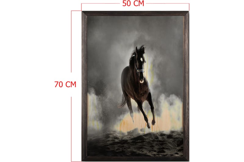 Dekorativ indrammet maleri  50x70 cm - Flerfarvet - Boligtilbehør - Billeder & kunst - Billeder på lærred