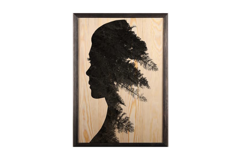 Dekorativ indrammet maleri  50x70 cm - Flerfarvet - Boligtilbehør - Billeder & kunst - Billeder på lærred