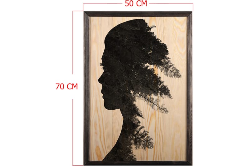 Dekorativ indrammet maleri  50x70 cm - Flerfarvet - Boligtilbehør - Billeder & kunst - Billeder på lærred
