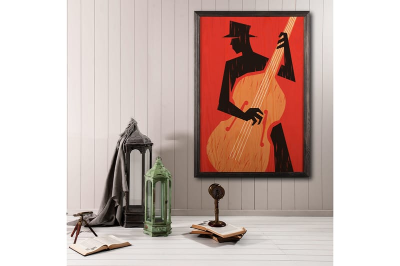 Dekorativ indrammet maleri  50x70 cm - Flerfarvet - Boligtilbehør - Billeder & kunst - Billeder på lærred