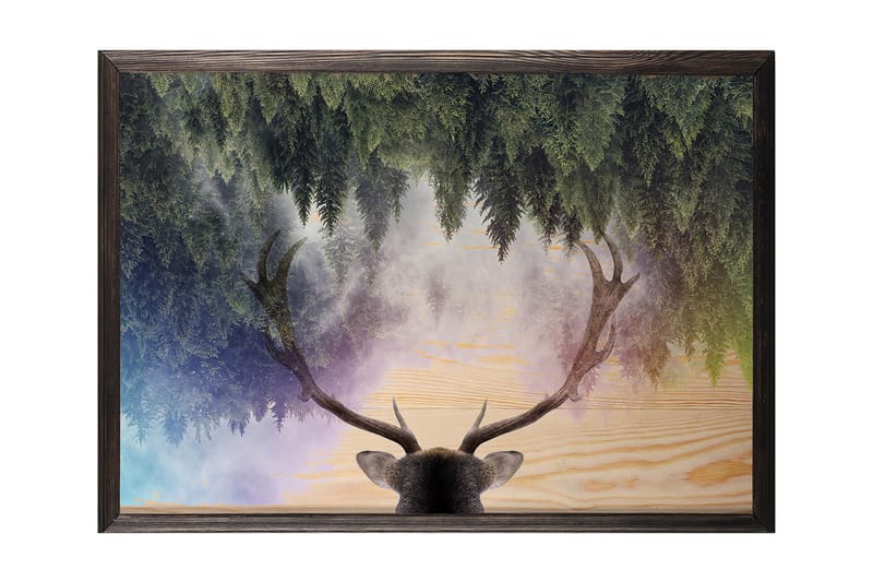 Dekorativ indrammet maleri  50x70 cm - Flerfarvet - Boligtilbehør - Billeder & kunst - Billeder på lærred