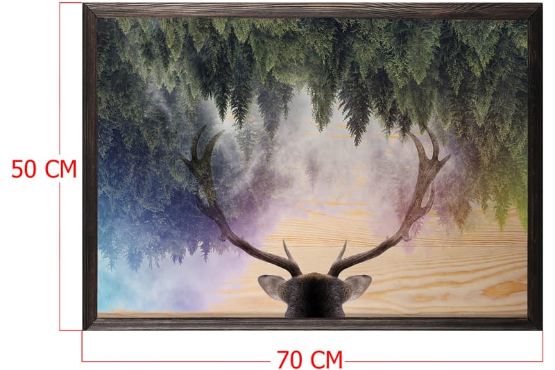Dekorativ indrammet maleri  50x70 cm - Flerfarvet - Boligtilbehør - Billeder & kunst - Billeder på lærred
