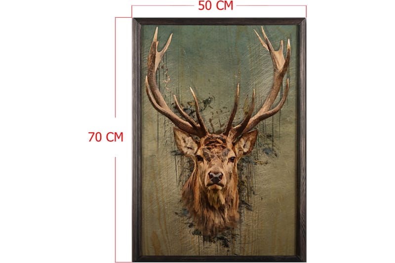 Dekorativ indrammet maleri  50x70 cm - Flerfarvet - Boligtilbehør - Billeder & kunst - Billeder på lærred