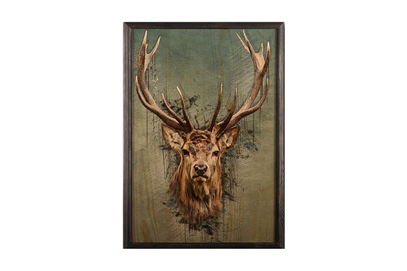 Dekorativ indrammet maleri  50x70 cm, Flerfarvet