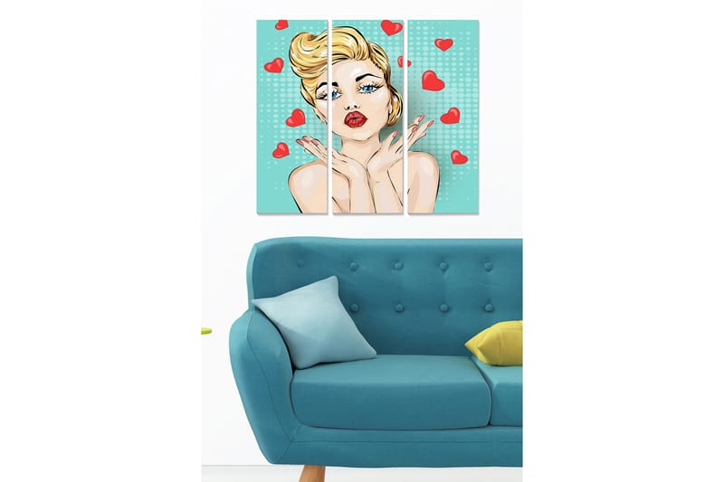 Dekorativ MDF-maleri 3-Dele 20x50 cm - Flerfarvet - Boligtilbehør - Billeder & kunst - Billeder på lærred