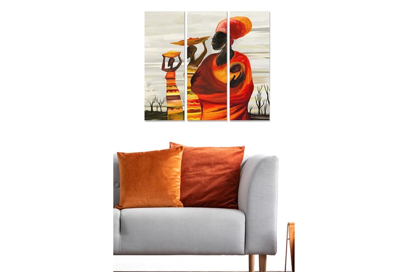 Dekorativ MDF-maleri 3-Dele 20x50 cm - Flerfarvet - Boligtilbehør - Billeder & kunst - Billeder på lærred