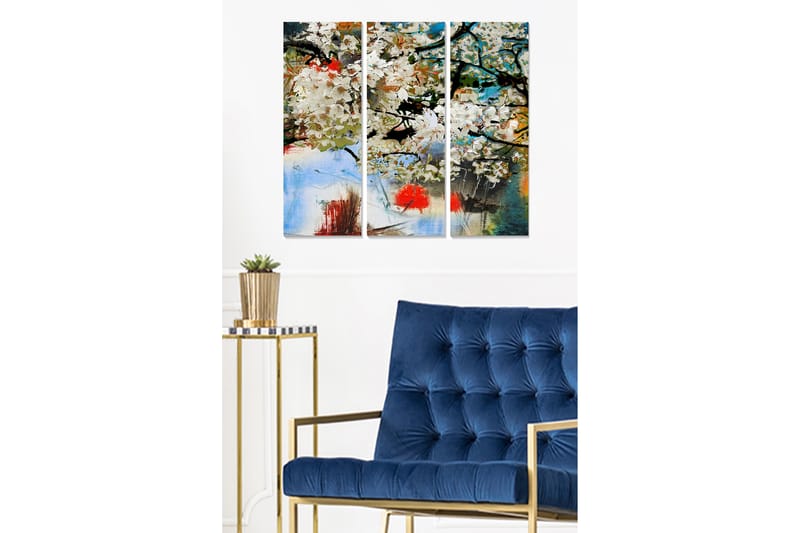 Dekorativ MDF-maleri 3-Dele 20x50 cm - Flerfarvet - Boligtilbehør - Billeder & kunst - Billeder på lærred